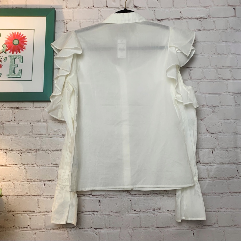 Express | Tops | Sz XS | Cut-Out Ruffle Button-Up - Picture 6 of 8